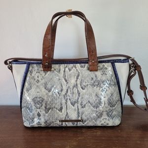 Brahmin Mini Asher Grey Sierra Leather Satchel / Cross-body